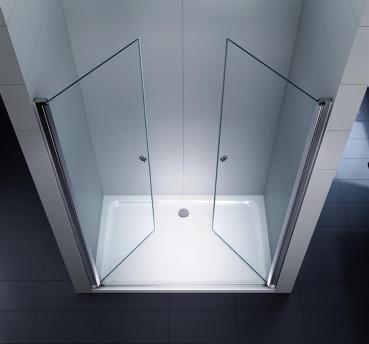 Preview: Glas Concept 24 - Nischentür - Nischendusche - Pendeltür - Hebe/Senkmechanismus - 6mm ESG - Variation (115x195cm)